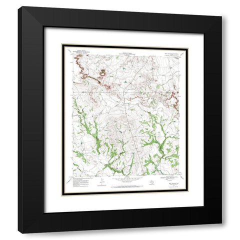 Beal Hollow Texas Quad - USGS 1969 Black Modern Wood Framed Art Print with Double Matting by USGS
