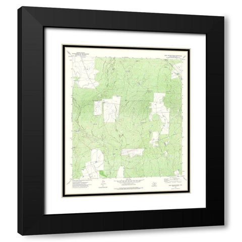 Beef Hollow Creek Texas Quad - USGS 1972 Black Modern Wood Framed Art Print with Double Matting by USGS