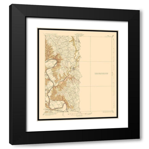 Blum Texas Quad - USGS 1889 Black Modern Wood Framed Art Print with Double Matting by USGS