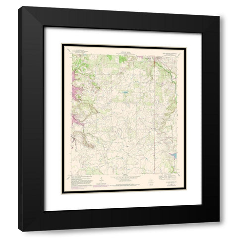 Buck Mountain Texas Quad - USGS 1961 Black Modern Wood Framed Art Print with Double Matting by USGS