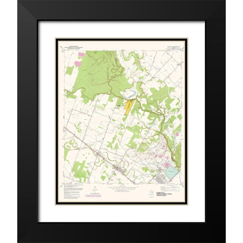 Boling Texas Quad - USGS 1981 Black Modern Wood Framed Art Print with Double Matting by USGS