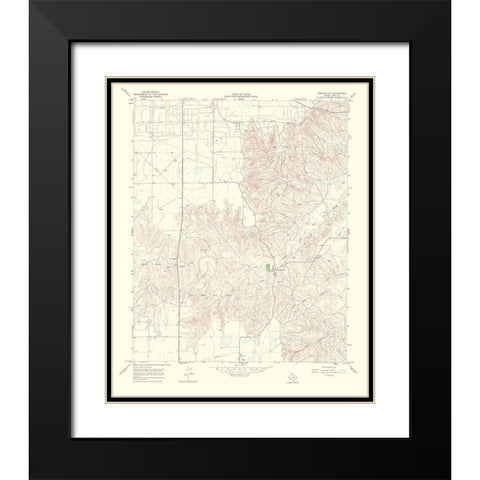 Bowers City Texas Quad - USGS 1970 Black Modern Wood Framed Art Print with Double Matting by USGS