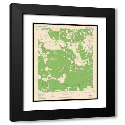 Boxelder Texas Quad - USGS 1965 Black Modern Wood Framed Art Print with Double Matting by USGS