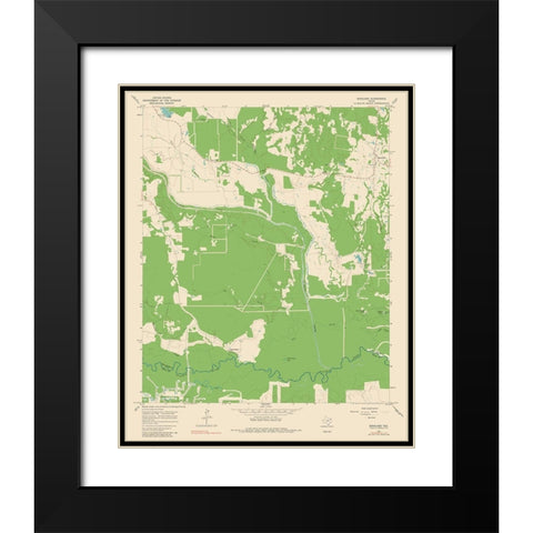 Boxelder Texas Quad - USGS 1965 Black Modern Wood Framed Art Print with Double Matting by USGS