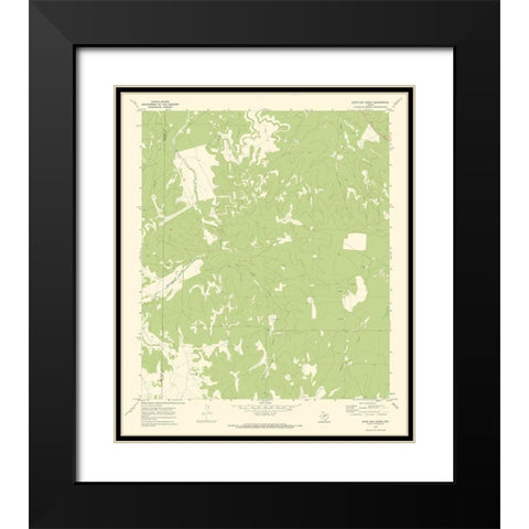 Burr Oak Creek Texas Quad - USGS 1970 Black Modern Wood Framed Art Print with Double Matting by USGS