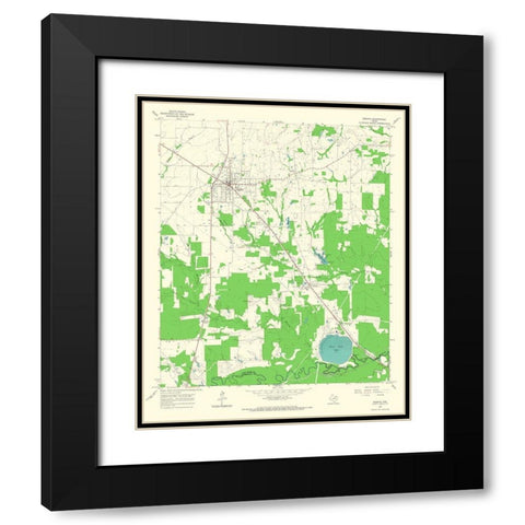 Bogata Texas Quad - USGS 1964 Black Modern Wood Framed Art Print with Double Matting by USGS