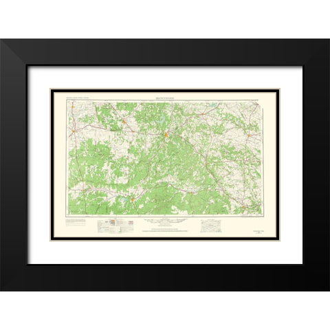 Brownwood Texas Quad - USGS 1965 Black Modern Wood Framed Art Print with Double Matting by USGS