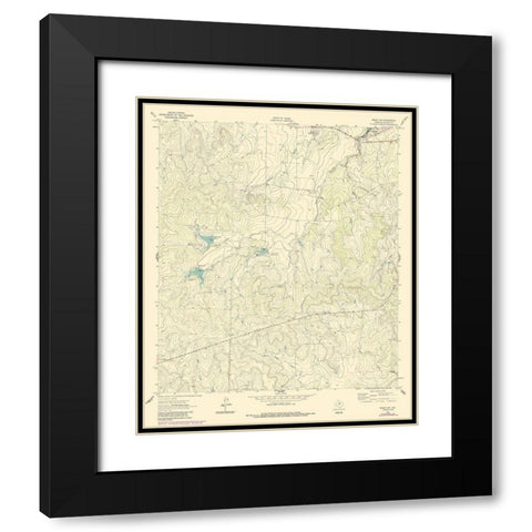 South West Brady Texas Quad - USGS 1963 Black Modern Wood Framed Art Print with Double Matting by USGS