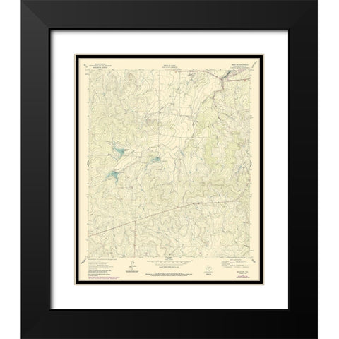 South West Brady Texas Quad - USGS 1963 Black Modern Wood Framed Art Print with Double Matting by USGS