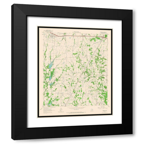 Brashear Texas Quad - USGS 1962 Black Modern Wood Framed Art Print with Double Matting by USGS