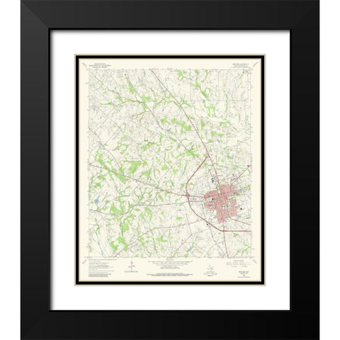 Brenham Texas Quad - USGS 1963 Black Modern Wood Framed Art Print with Double Matting by USGS