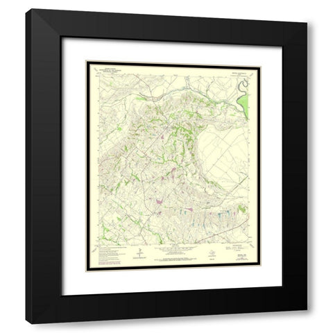 Bristol Texas Quad - USGS 1962 Black Modern Wood Framed Art Print with Double Matting by USGS