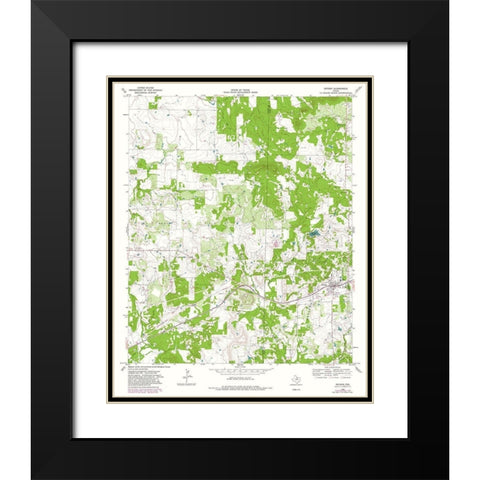 Bryson Texas Quad - USGS 1964 Black Modern Wood Framed Art Print with Double Matting by USGS