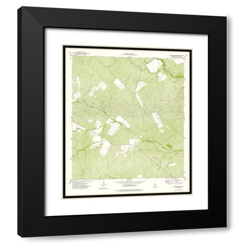 Burns Ranch Texas Quad - USGS 1974 Black Modern Wood Framed Art Print with Double Matting by USGS