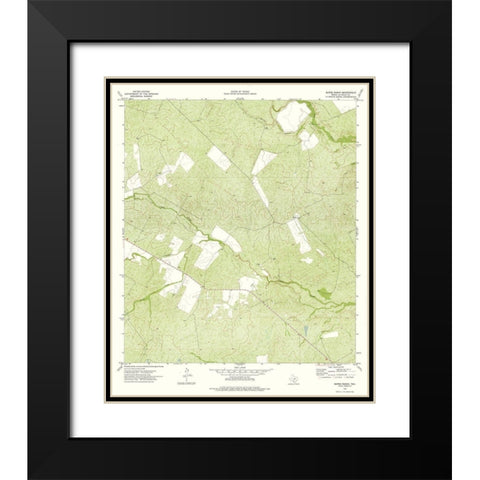 Burns Ranch Texas Quad - USGS 1974 Black Modern Wood Framed Art Print with Double Matting by USGS