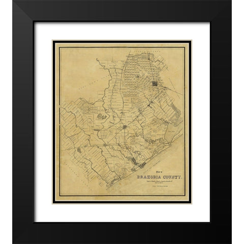 Brazoria County Texas - 1918 Black Modern Wood Framed Art Print with Double Matting by Unknown