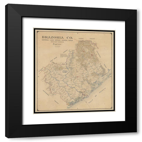 Brazoria County Texas - 1947 Black Modern Wood Framed Art Print with Double Matting by Unknown