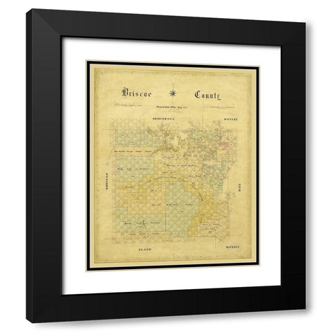 Briscoe County Texas - 1881 Black Modern Wood Framed Art Print with Double Matting by Unknown