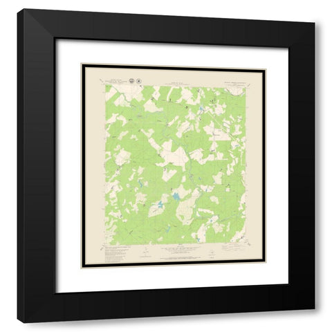 Blanket Springs Texas Quad - USGS 1979 Black Modern Wood Framed Art Print with Double Matting by USGS