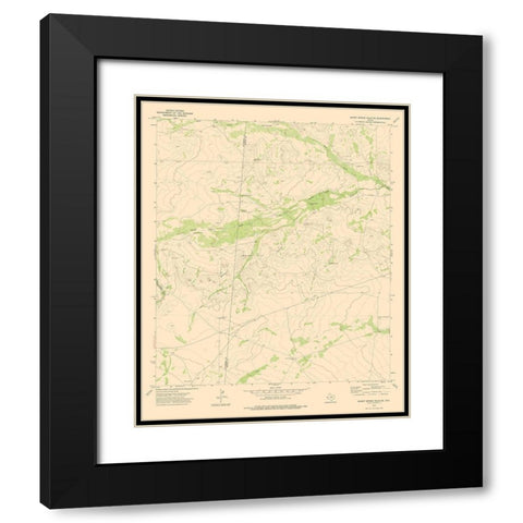 Burnt Spring Hills Texas Quad - USGS 1973 Black Modern Wood Framed Art Print with Double Matting by USGS