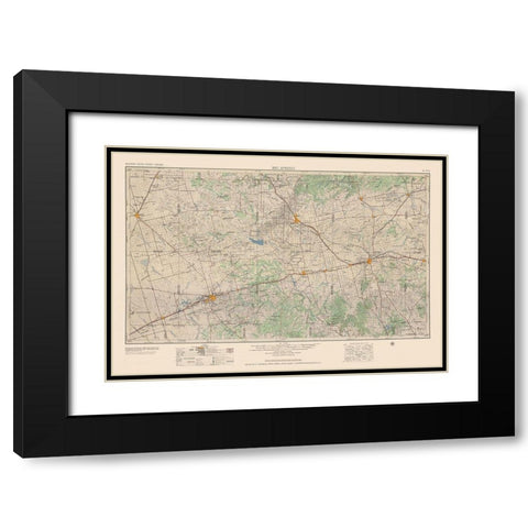 Big Spring Texas Quad - USGS 1954 Black Modern Wood Framed Art Print with Double Matting by USGS