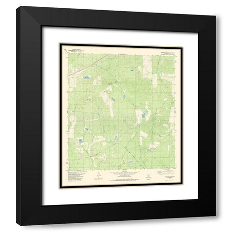 Burrito Tank Texas Quad - USGS 1980 Black Modern Wood Framed Art Print with Double Matting by USGS