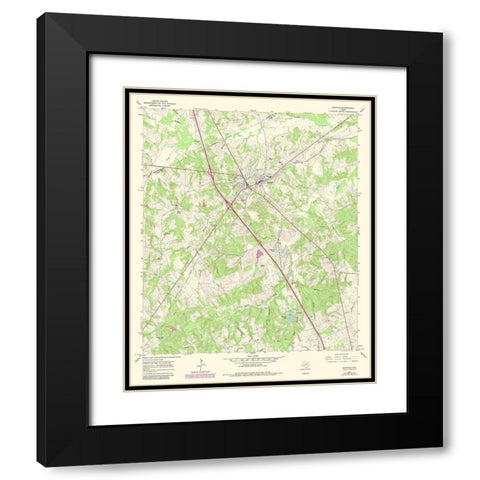 Buffalo Texas Quad - USGS 1965 Black Modern Wood Framed Art Print with Double Matting by USGS