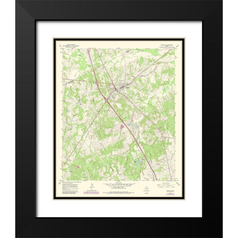 Buffalo Texas Quad - USGS 1965 Black Modern Wood Framed Art Print with Double Matting by USGS