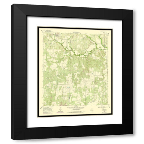 Burkett Texas Quad - USGS 1960 Black Modern Wood Framed Art Print with Double Matting by USGS