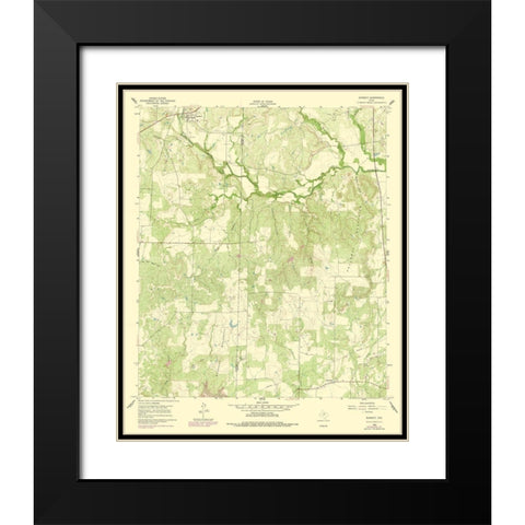 Burkett Texas Quad - USGS 1960 Black Modern Wood Framed Art Print with Double Matting by USGS