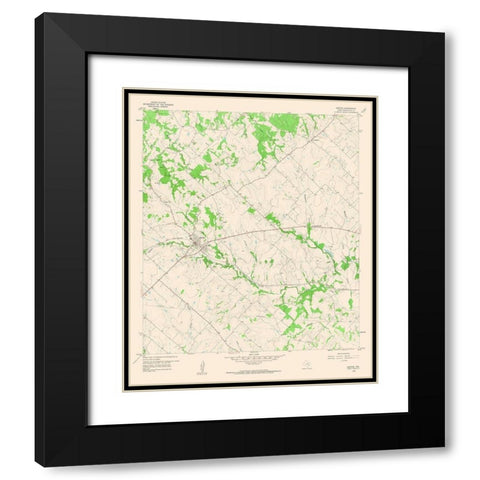 Burton Texas Quad - USGS 1958 Black Modern Wood Framed Art Print with Double Matting by USGS