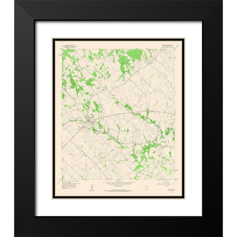 Burton Texas Quad - USGS 1958 Black Modern Wood Framed Art Print with Double Matting by USGS