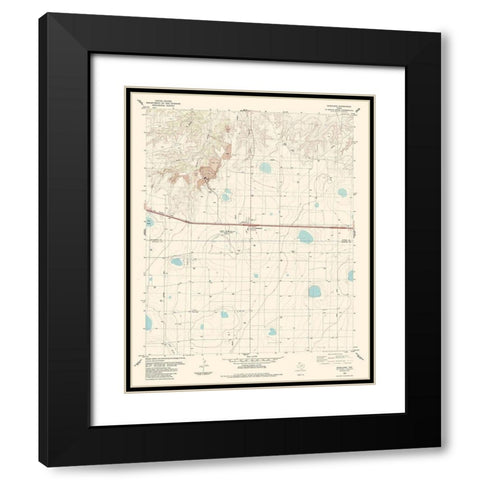 Bushland Texas Quad - USGS 1984 Black Modern Wood Framed Art Print with Double Matting by USGS