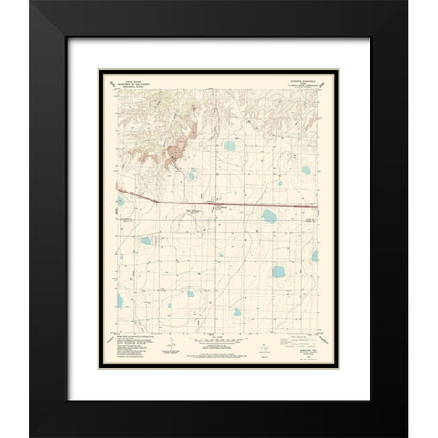 Bushland Texas Quad - USGS 1984 Black Modern Wood Framed Art Print with Double Matting by USGS