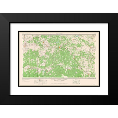 Brownwood Texas Quad - USGS 1964 Black Modern Wood Framed Art Print with Double Matting by USGS