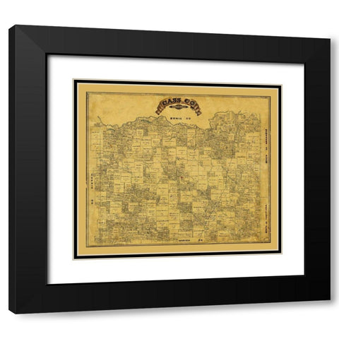 Cass County Texas - 1884 Black Modern Wood Framed Art Print with Double Matting by Unknown