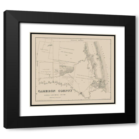 Cameron County Texas - Giles 1913  Black Modern Wood Framed Art Print with Double Matting by Giles