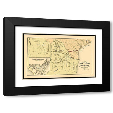 Corpus Christi and Rio Grande Railway 1874 Black Modern Wood Framed Art Print with Double Matting by Bien