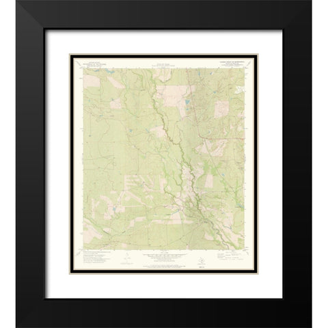 Caiman Creek NE Texas Quad - USGS 1974 Black Modern Wood Framed Art Print with Double Matting by USGS