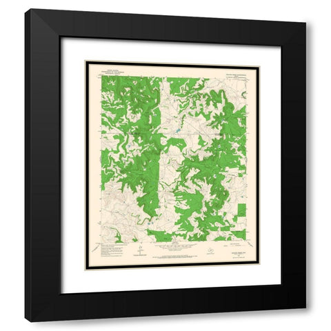Collins Creek Texas Quad - USGS 1965 Black Modern Wood Framed Art Print with Double Matting by USGS