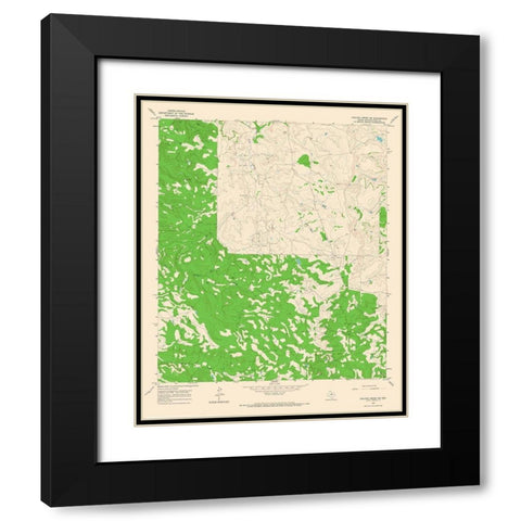 Collins Creek SW Texas Quad - USGS 1965 Black Modern Wood Framed Art Print with Double Matting by USGS
