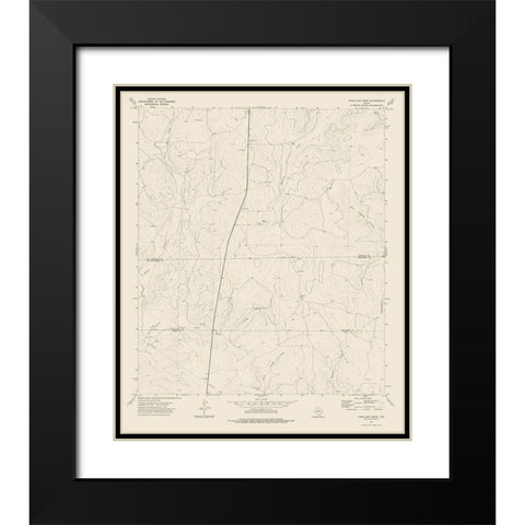 Coon Dive Draw Texas Quad - USGS 1973 Black Modern Wood Framed Art Print with Double Matting by USGS
