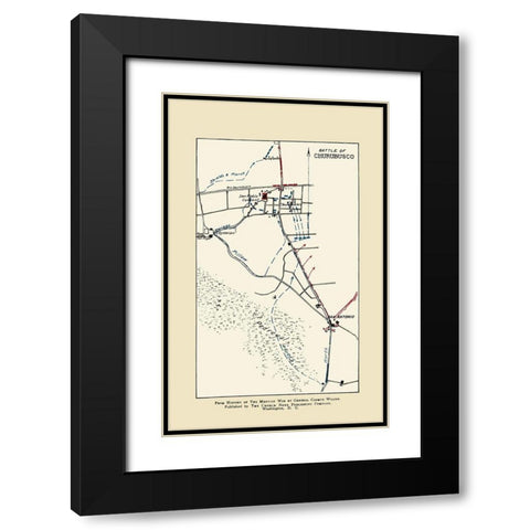 Churubusco Battle  1892 Black Modern Wood Framed Art Print with Double Matting by Church News Publishing