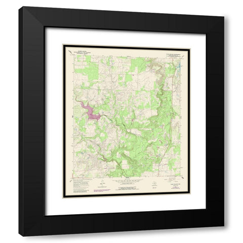 Club Hollow Texas Quad - USGS 1987 Black Modern Wood Framed Art Print with Double Matting by USGS
