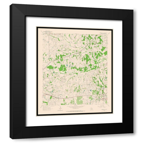 Chappell Hill Texas Quad - USGS 1963 Black Modern Wood Framed Art Print with Double Matting by USGS