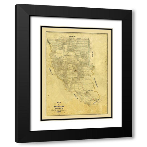 Cherokee County Texas - Arlitt 1877  Black Modern Wood Framed Art Print with Double Matting by Arlitt