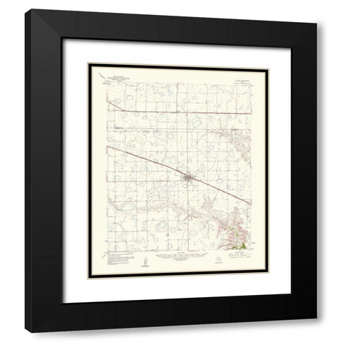 Claude Texas Quad - USGS 1961 Black Modern Wood Framed Art Print with Double Matting by USGS