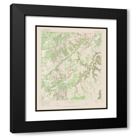 Caddo NE Texas Quad - USGS 1967 Black Modern Wood Framed Art Print with Double Matting by USGS