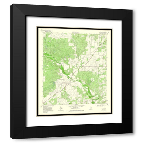 Coleman NE Texas Quad - USGS 1960 Black Modern Wood Framed Art Print with Double Matting by USGS