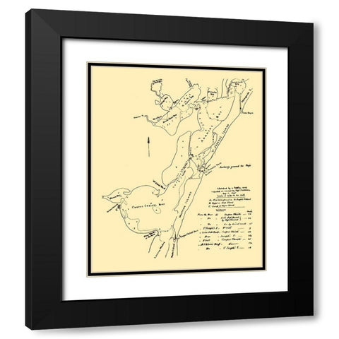 Corpus Christi Waterways - 1845 Black Modern Wood Framed Art Print with Double Matting by Unknown